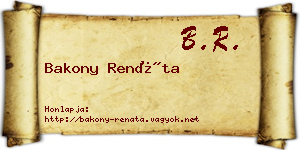 Bakony Renáta névjegykártya