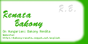renata bakony business card