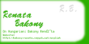 renata bakony business card